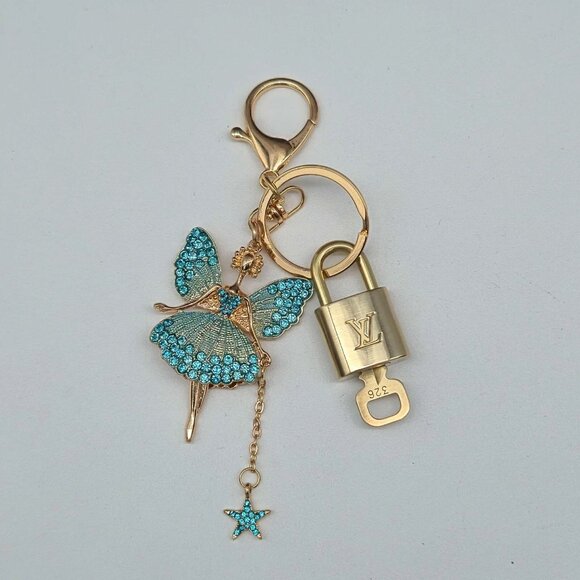 Authentic Louis Vuitton Lock & Key with unbranded Ballerina Fairy Bagcharm101325 - Picture 2 of 9
